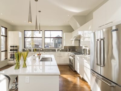 A beautiful shot of a modern house kitchen
